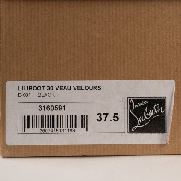 Christian Louboutin Liliboot - Black Suede Knee-High Boots 37.5 - Picture 9 of 10